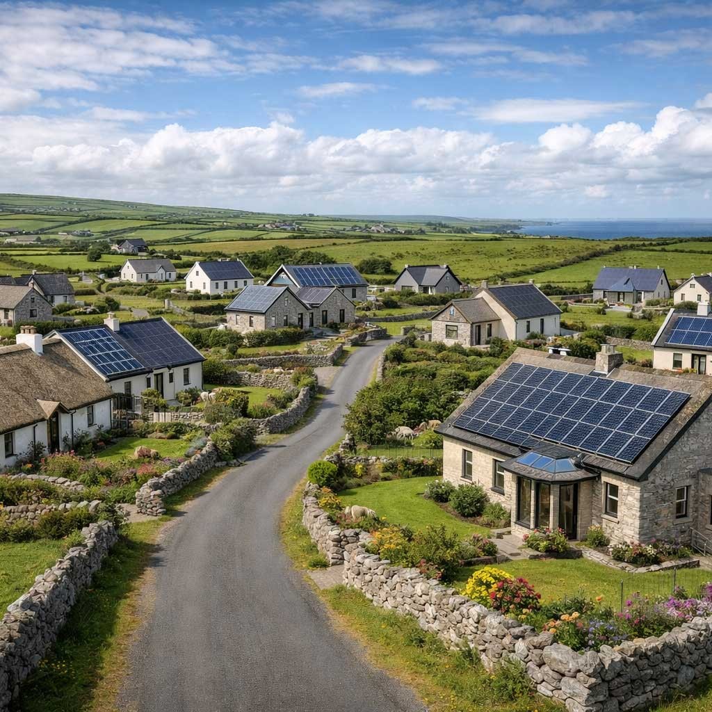 solar power savings calculation, solar installers County Clare, home solar system ROI Ireland, solar energy County Clare, solar electricity generation kWh, renewable energy homes Ireland, solar panel cost savings Ireland, NuSolas Energy solar installation, free solar assessment Ireland
